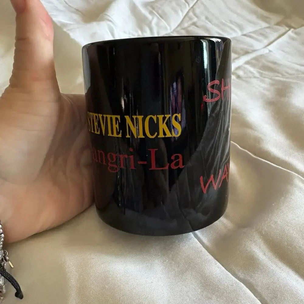 Stevie Nicks Shangri-La Tour Black Coffee Mug Fleetwood Mac Collectible